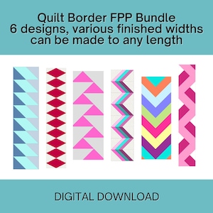 Quilt Border FPP Vorlage Bundle Foundation Papier Patchwork Quilt Block Muster Digitaler Download