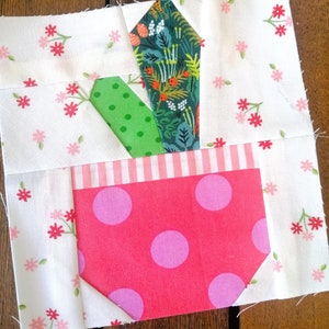 Blocco succulento 3 FPP Foundation Paper Piecing modello quilt block download digitale