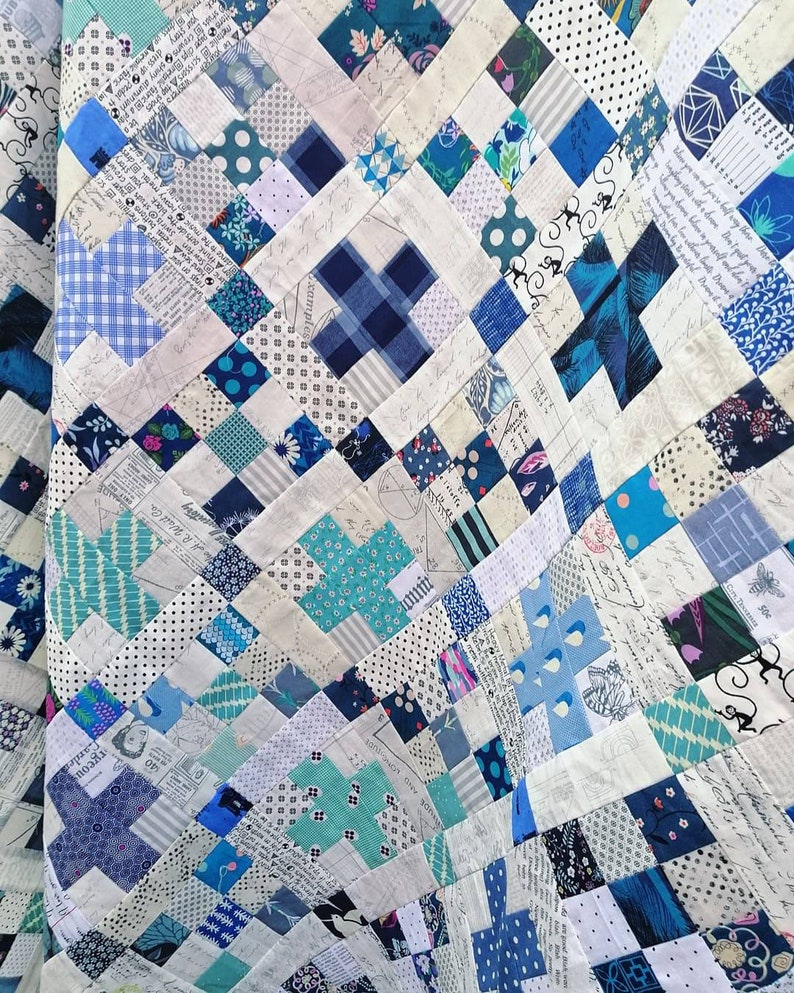 Blueberry Kisses quilt pattern, PDF quilt pattern, scrap quilt, baby quilt Digital Download 画像 5