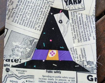 Witch&#39;s Hat FPP Foundation Paper Piecing quilt block pattern Digital Download
