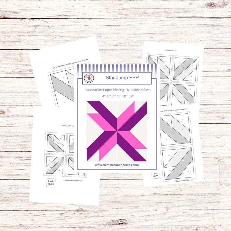 Star Jump FPP Foundation Paper Piecing Quilt Block Pattern Digital ...
