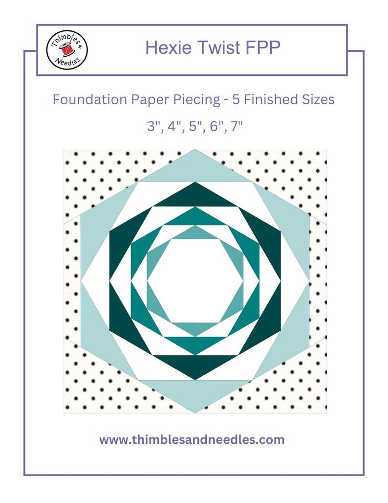 Hexie Twist FPP Foundation Paper Piecing Quilt Block Pattern Digital ...
