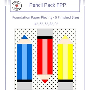 Fpp Free Pattern Pencil Pencil Pack FPP Foundation Paper Piecing Quilt Block Pattern Digital ...