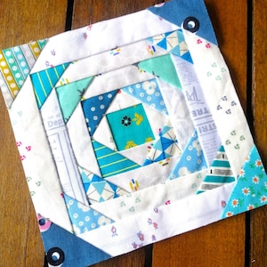 Wild Goose Log Cabin Foundation Paper Piecing FPP modello di blocco trapunta Download digitale