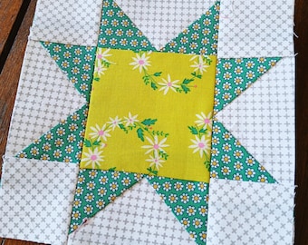 Sawtooth Star FPP Foundation Paper Piecing quilt block pattern Digital Download