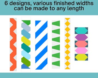 Quilt Border FPP template Bundle 3 Foundation Paper Piecing quilt block pattern Digital Download