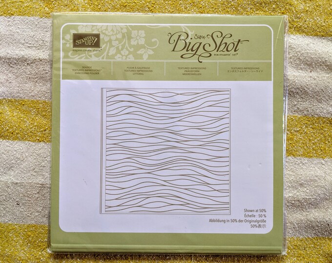 STAMPIN' up EMBOSSING Folder Sizzix Big Shot SEASIDE Waves Textured 3D ...