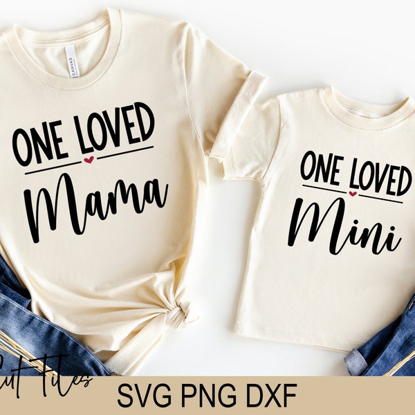 One Loved Mom svg - One Loved Mini svg Bundle - INSTANT DOWNLOAD svg - png - dxf