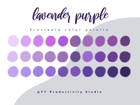 Lavender Purple Procreate Color Palette Color Swatches | Etsy