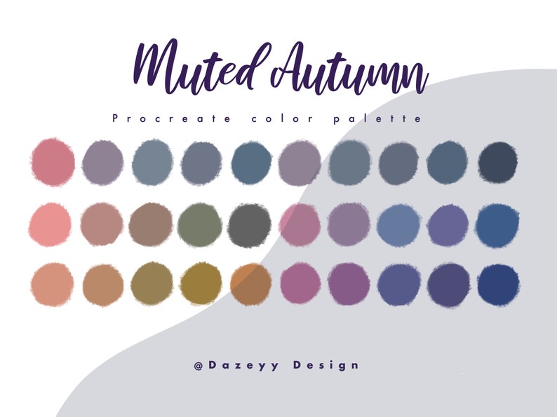 Muted Autumn Procreate Color Palette Color Swatches iPad Etsy