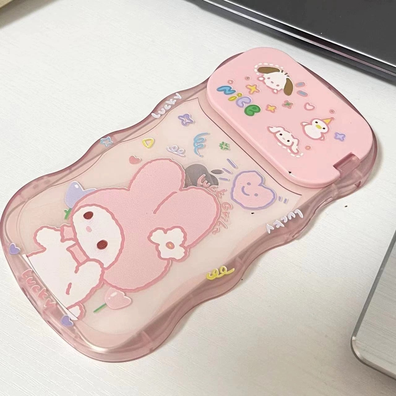 Kawaii Pink Bunny With Vanity Mirror Bracelet Phone Cases for - Etsy