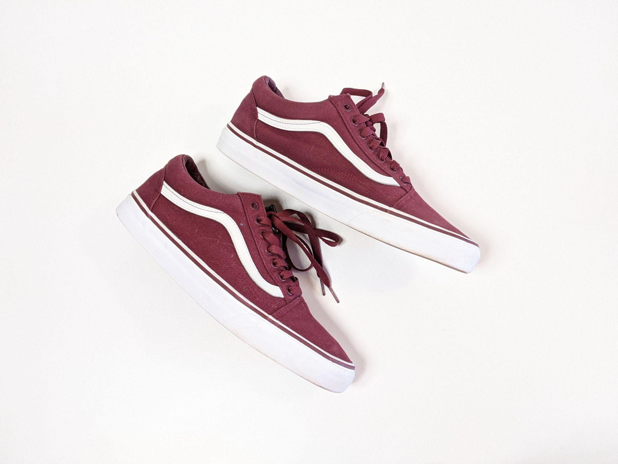 old school vans maroon