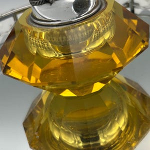 Vintage Murano Style Amber Glass Table Lighter – Mid Century Barware