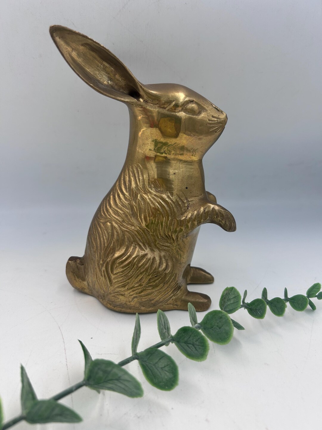 Vintage Solid Brass Bunny Rabbit Ornament | Mid Century Animal Figurine ...