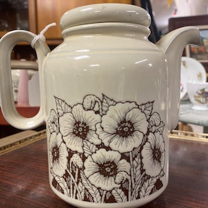 Vintage Hornsea ‘Cornrose’ Tableware Teapot Salt & Pepper Vinegar Cruet Coffee Sugar Storage Retro Kitchenware 1970’s