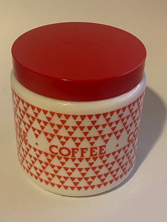 Vintage 1980s CLP Milk Glass Coffee Storage Jar Retro Etsy