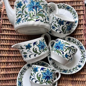 Vintage Midwinter Spanischer Garten Tee-Set: Retro Blumen Geschirr