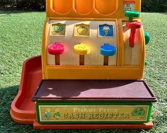 Caja registradora de juguete Fisher Price vintage 926 / Caja de juguete retro con monedas / Juguete de tienda Fisher Price de los años 70 / Juguete infantil nostálgico