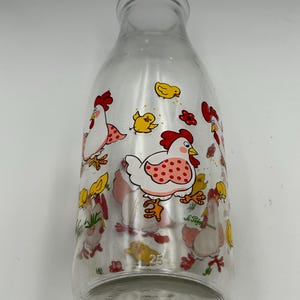 La Parfait Vintage Glass Juice Milk Bottles - choice of 3 - Cornflower- Oranges- Mixed Fruit- 104cl - Retro Kitchenware- Home Decor