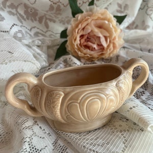 Vintage Miniature  Mantle Vase - Cream/Peach Tones  - Art Deco Home Decor - Floral Display - Wedding Decor -Home Decor