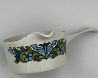 Vintage Myott Ironstone Gravy Boat: 1970s Mandarin Floral Design