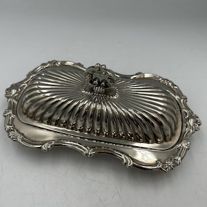 Vintage Silver Plated Butter Dish with Glass Insert – Made in Hong Kong