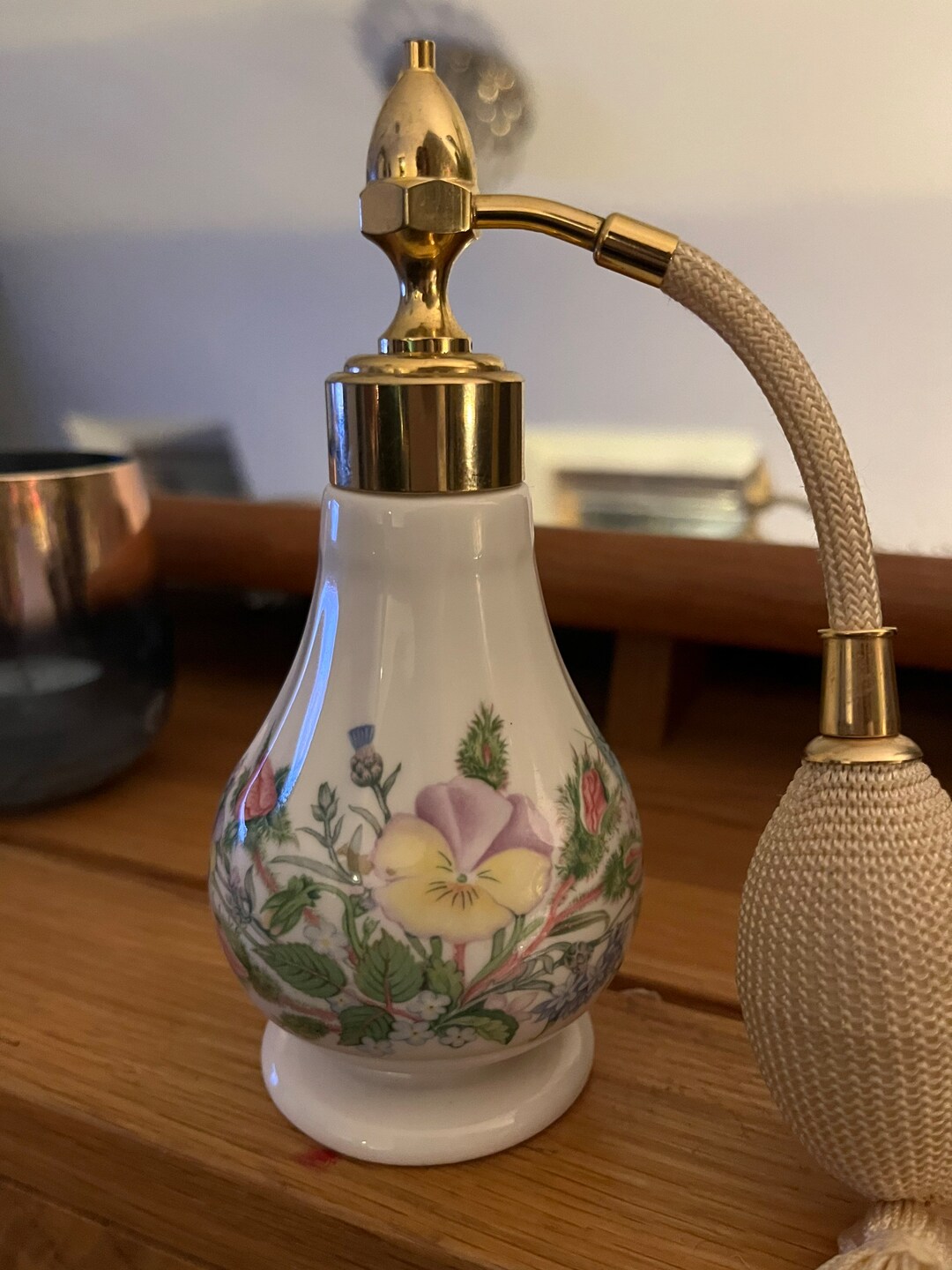 Vintage Aynsley wild Tudor Perfume Bottle and Atomiser Etsy