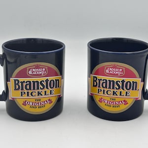 Vintage Kilncraft ‘Branston Pickle’ Advertising Mugs x 2
