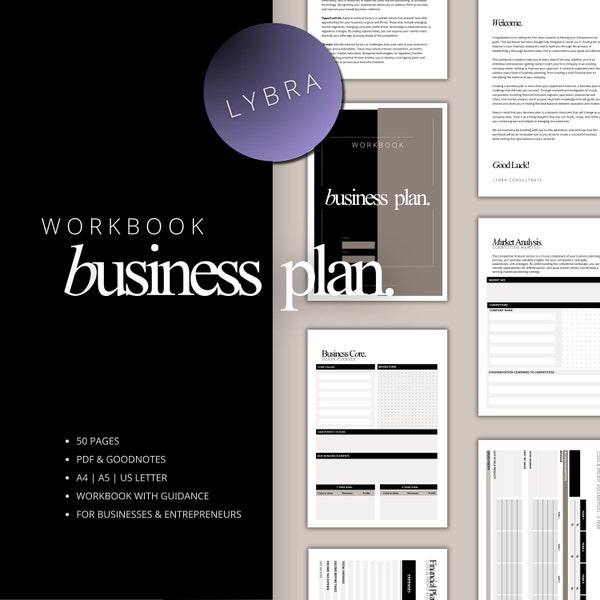 ultimate business plan workbook, business plan template, business printable planner, entrpreneur, PDF, GOODNOTES