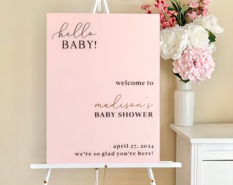 Baby Shower Welcome Sign, Personalized Baby Shower Welcome Sign, Hello Baby Sign, Welcome Baby Sign