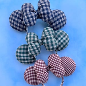 Gingham Mouse Ears - Red, Green, Blue
