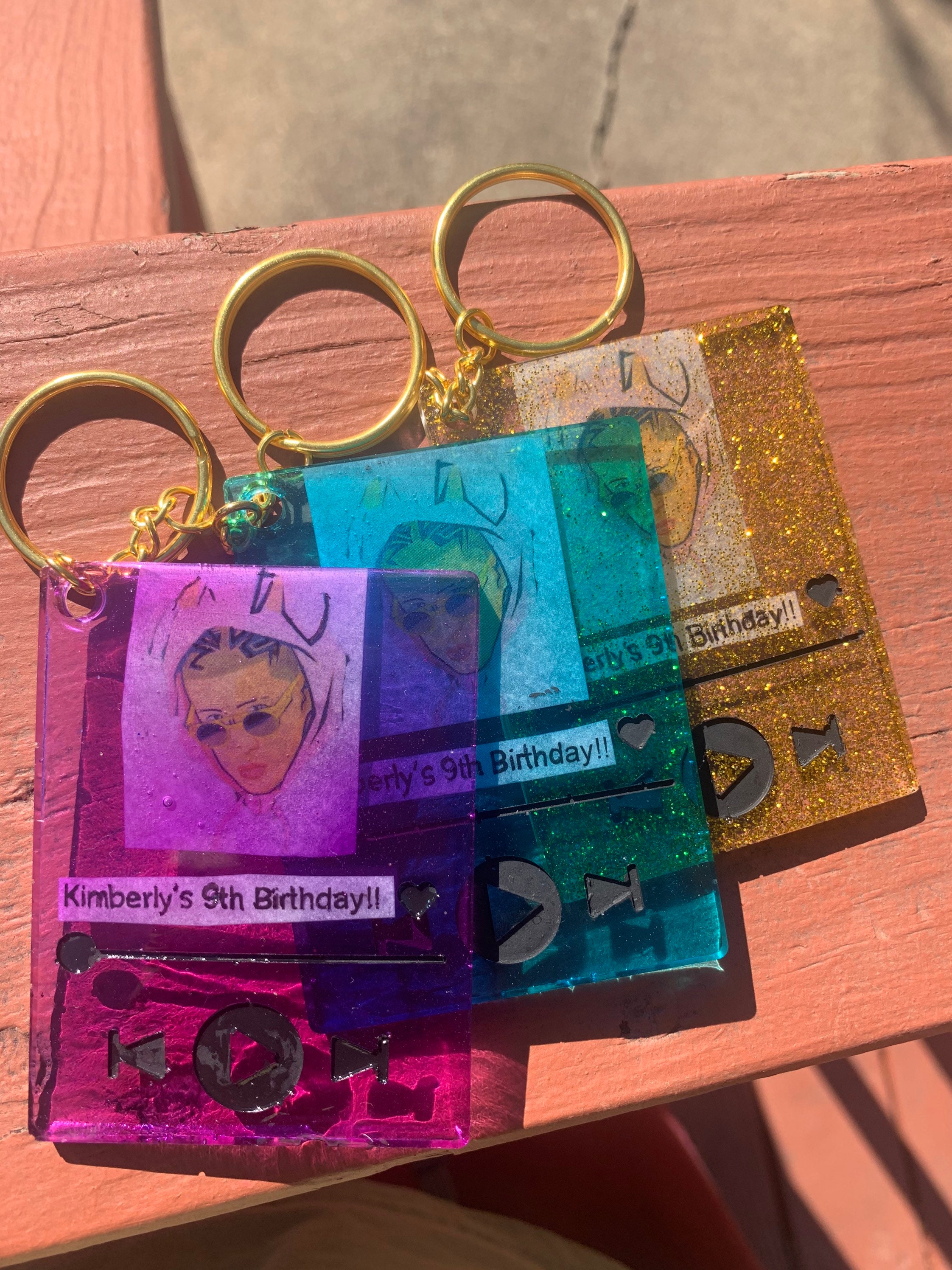 Music Player Resin keychain Etsy