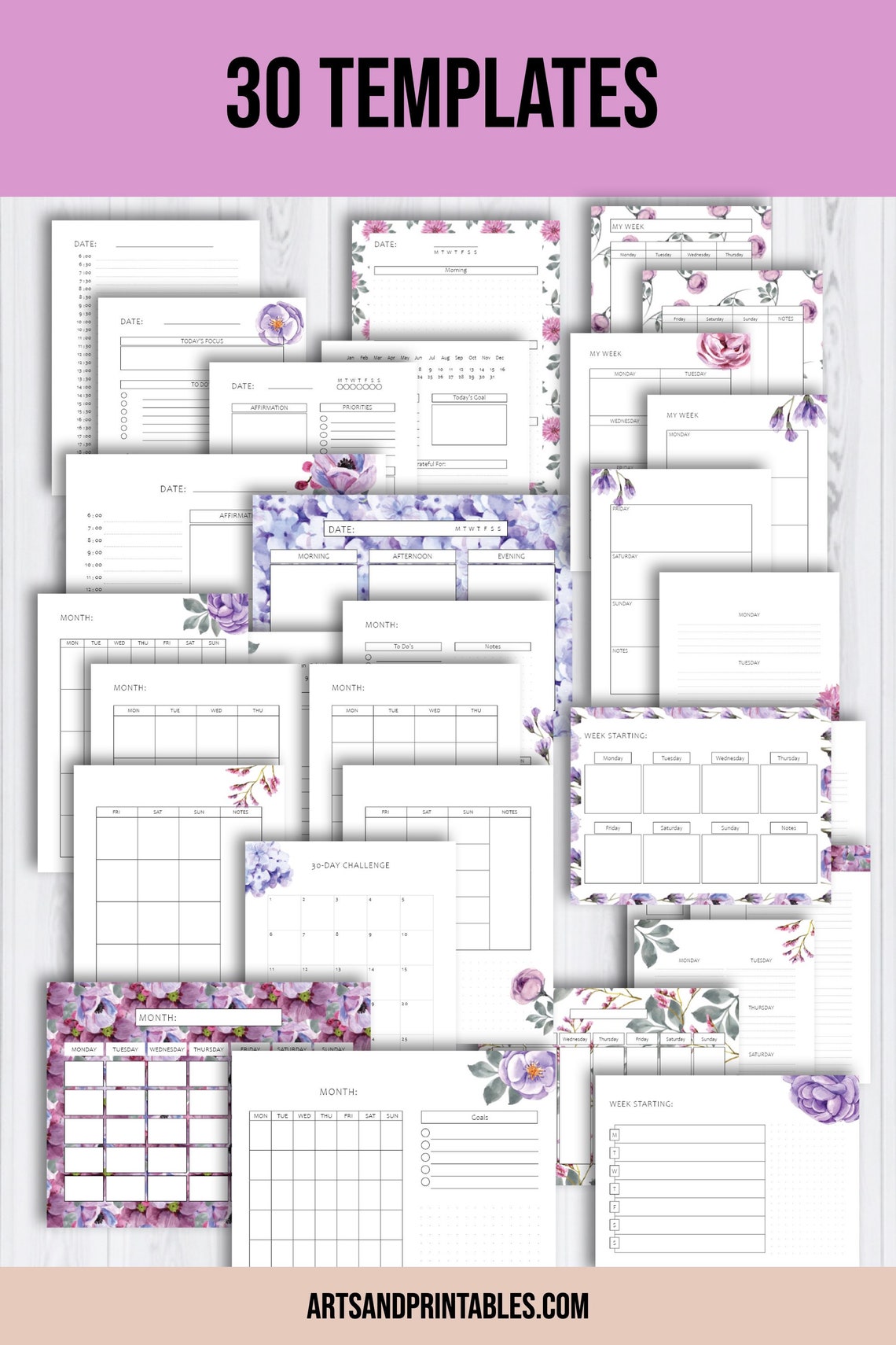 Printable Daily Schedule Printable Weekly Journal Printable Monthly ...