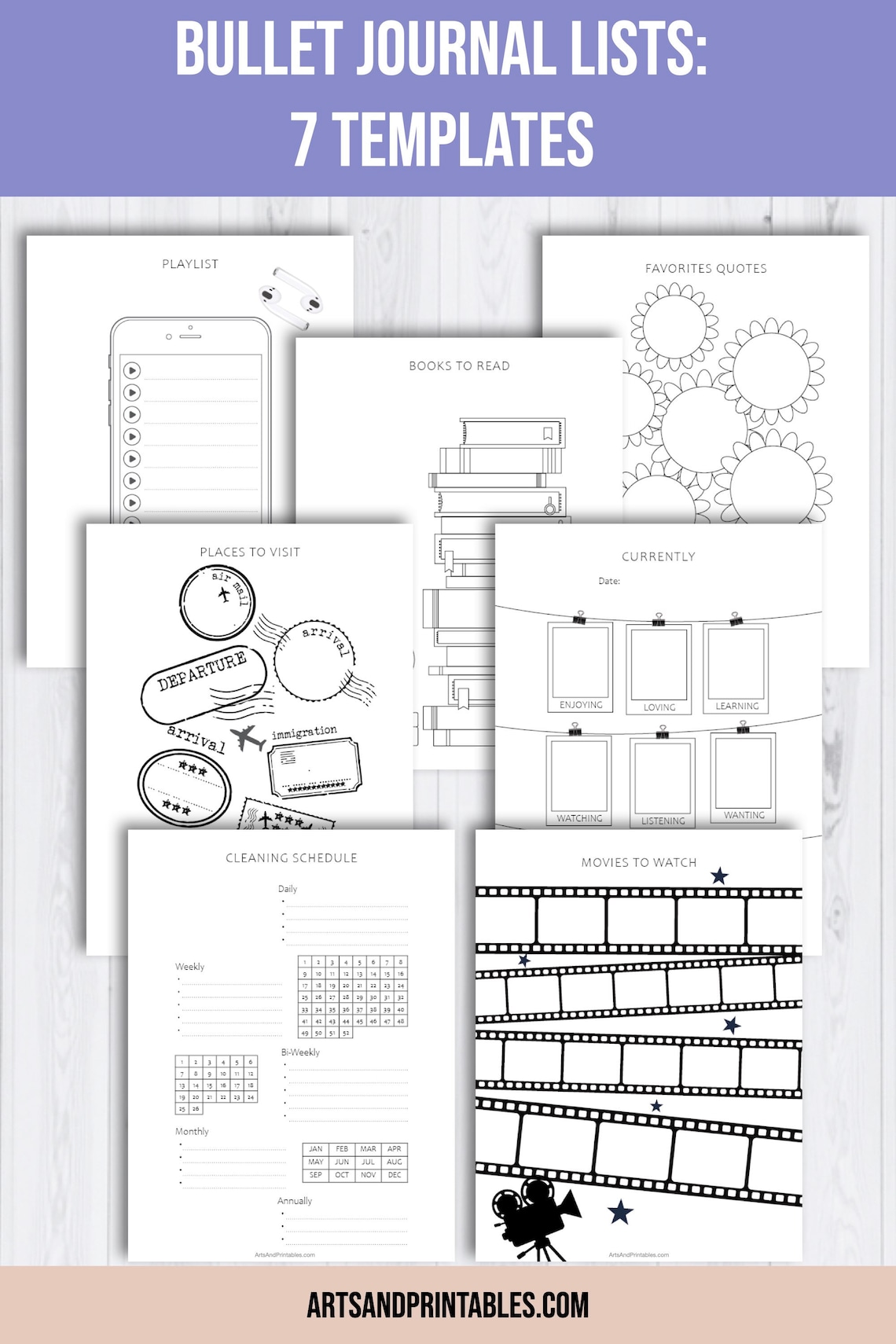 Printable Bujo Templates Printable Bullet Journal Lists Etsy Printable Bujo Templates Printable Bullet Journal Lists Etsy