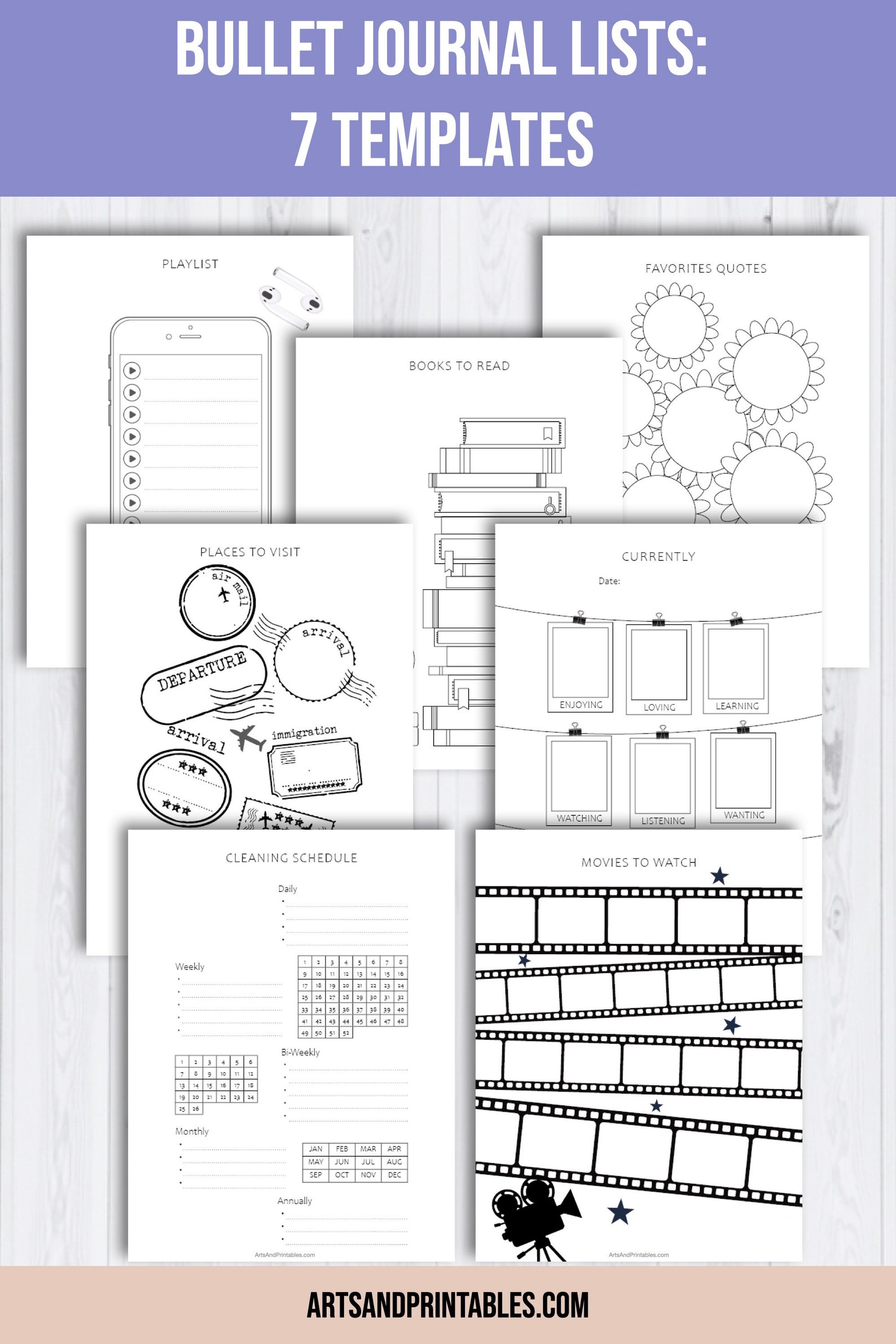 Printable Bujo Templates Printable Bullet Journal Lists Etsy Printable Bujo Templates Printable Bullet Journal Lists Etsy