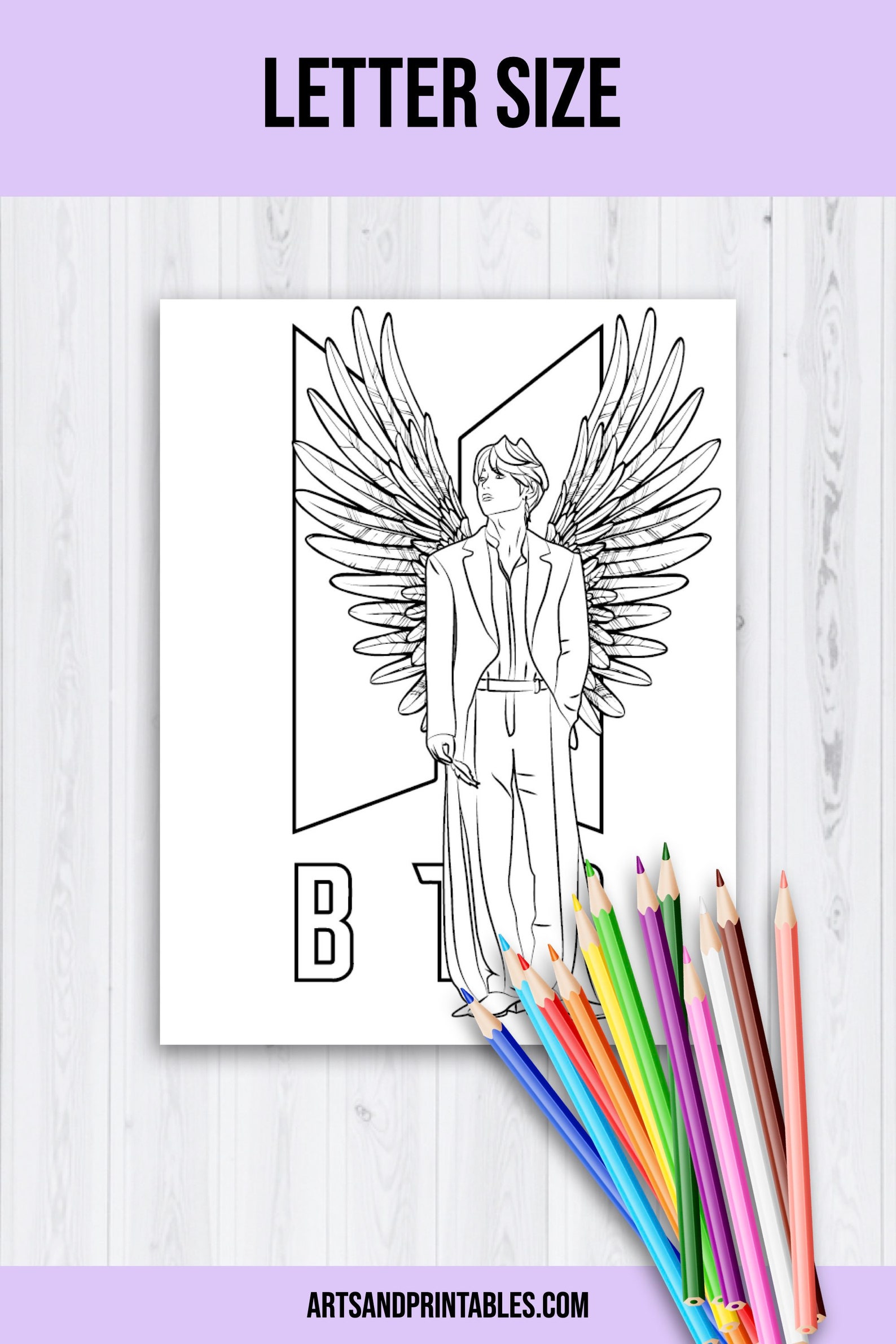 Printable V Coloring Pages Printable BTS Coloring Book Kim | Etsy