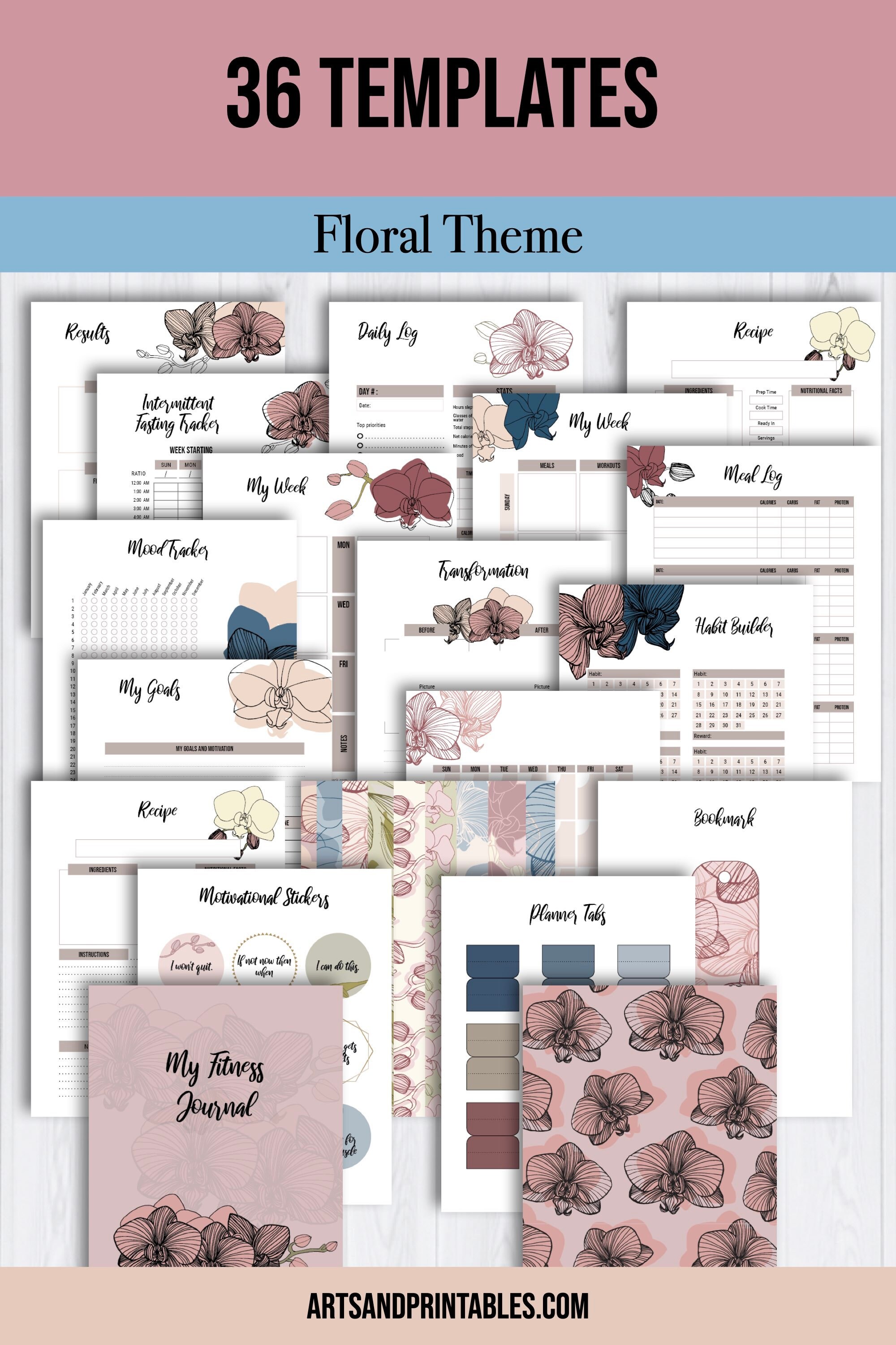 Printable Fitness Tracker Printable Exercise Templates Etsy