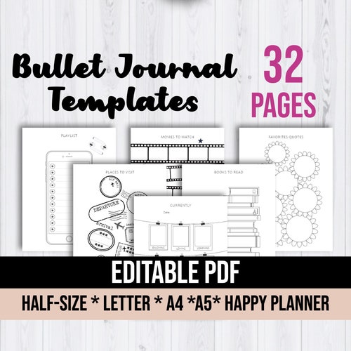 Printable Bujo Templates Printable Bullet Journal Lists Etsy Printable Bujo Templates Printable Bullet Journal Lists Etsy