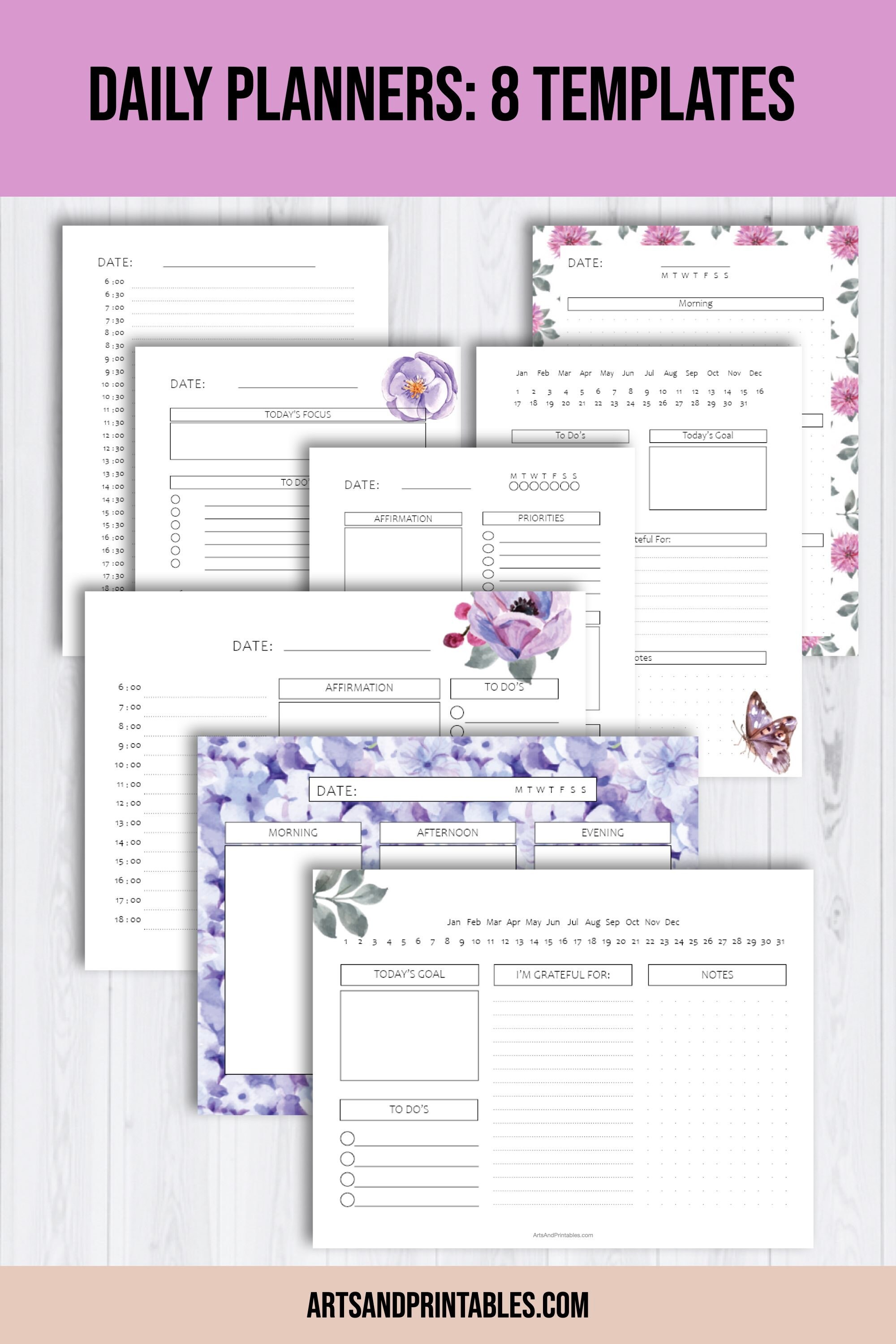 Printable Daily Schedule Printable Weekly Journal Printable Monthly ...