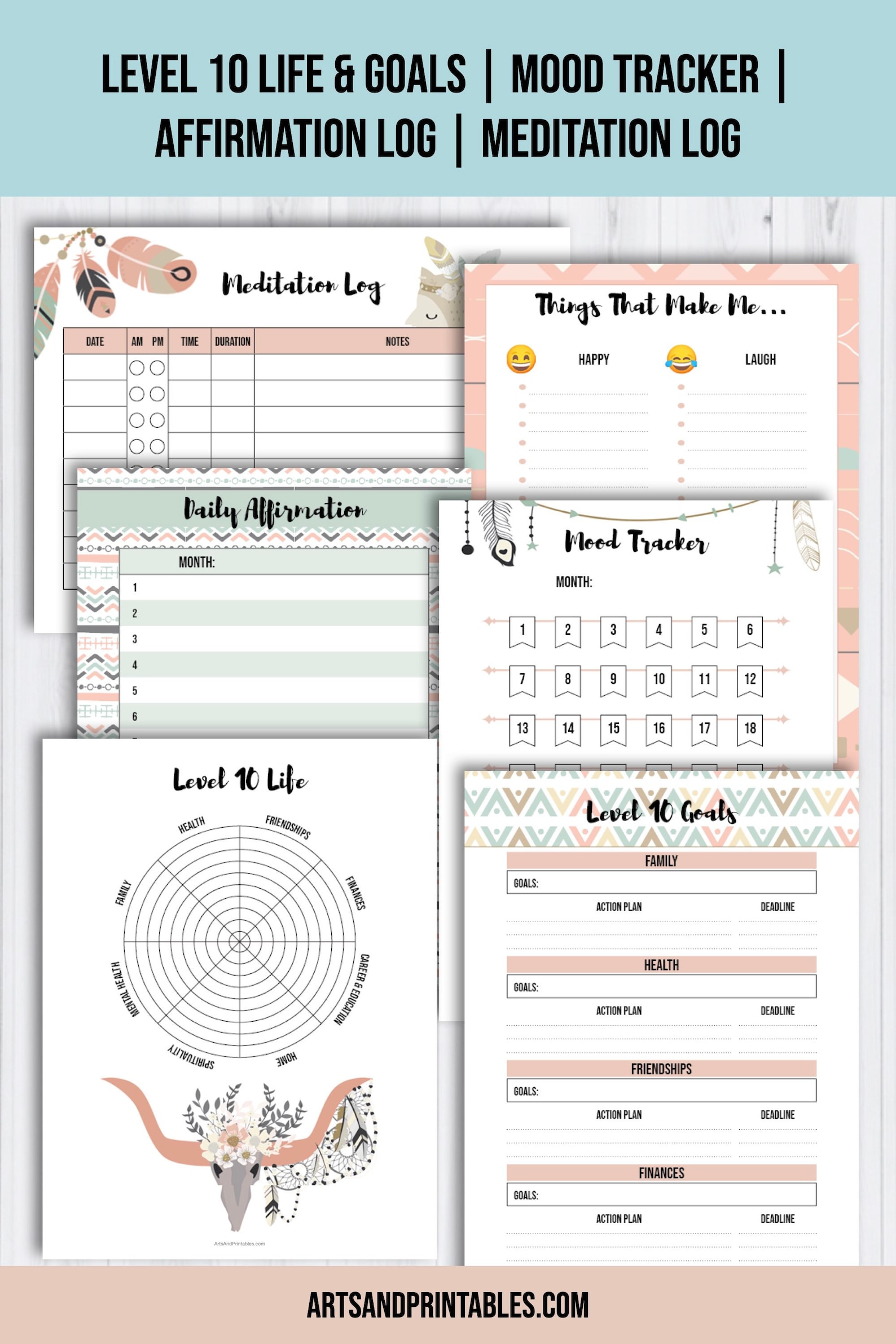 Printable Self-care Journal Printable Level 10 Life Printable Wellness ...