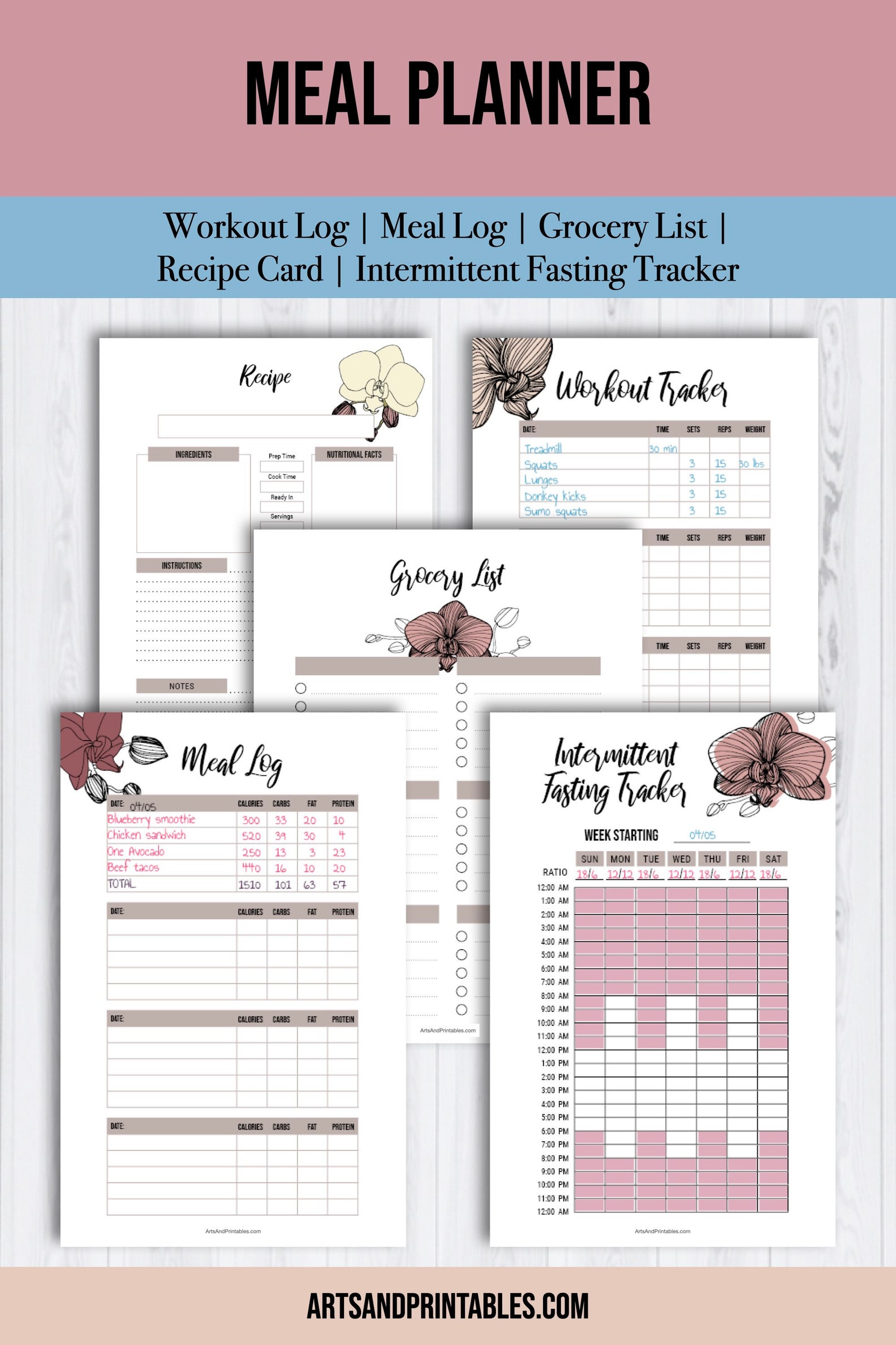 Printable Fitness Tracker Printable Exercise Templates - Etsy