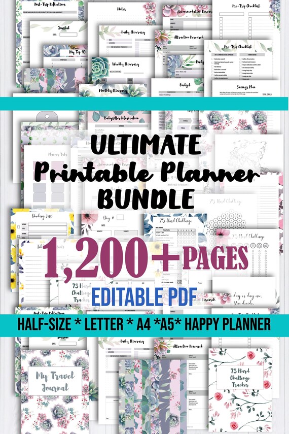 Every printable planners in the shop: printable premade bullet journal  templates | printable bullet journal | printable bundle - etsy