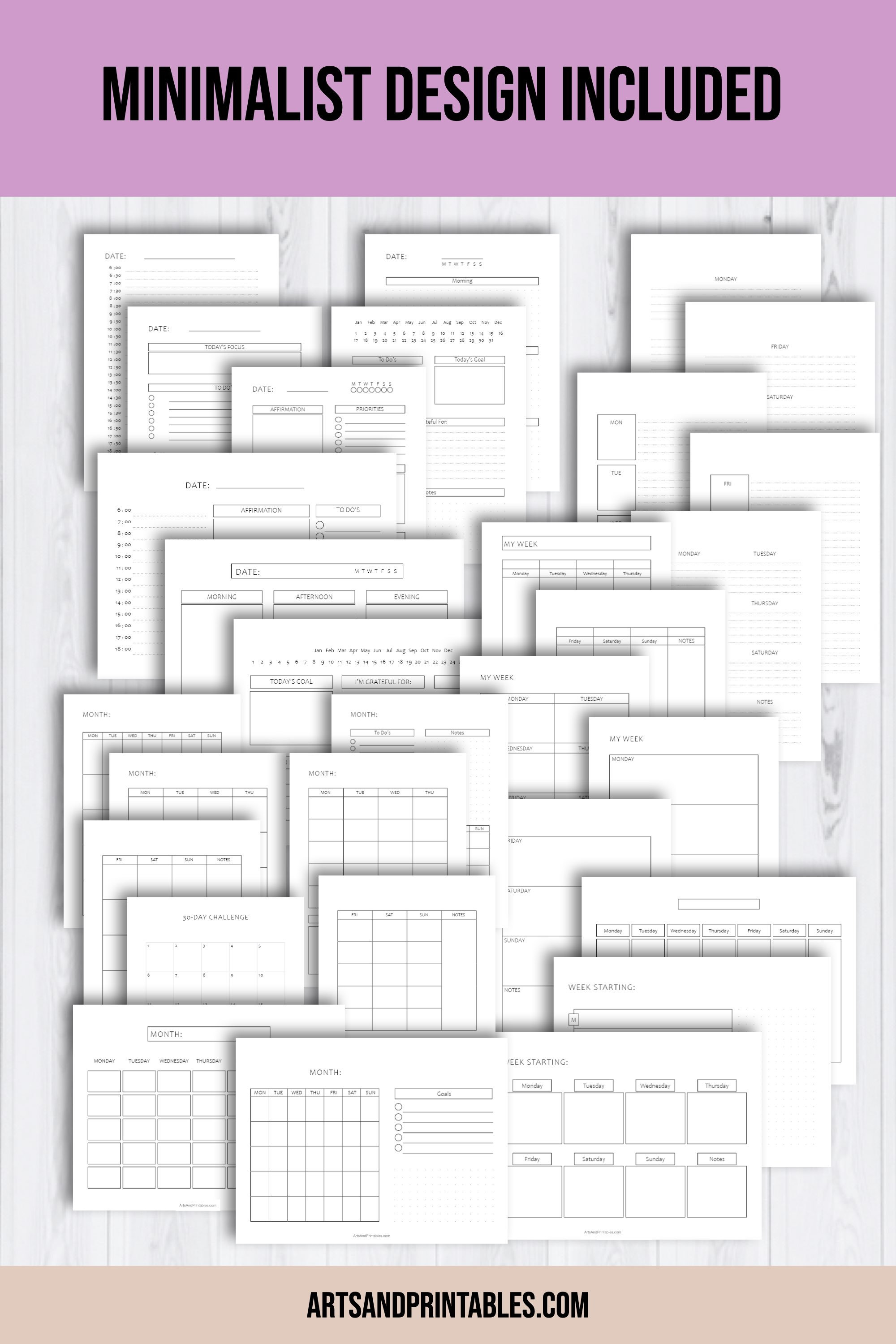 Printable Daily Schedule Printable Weekly Journal Printable Monthly ...