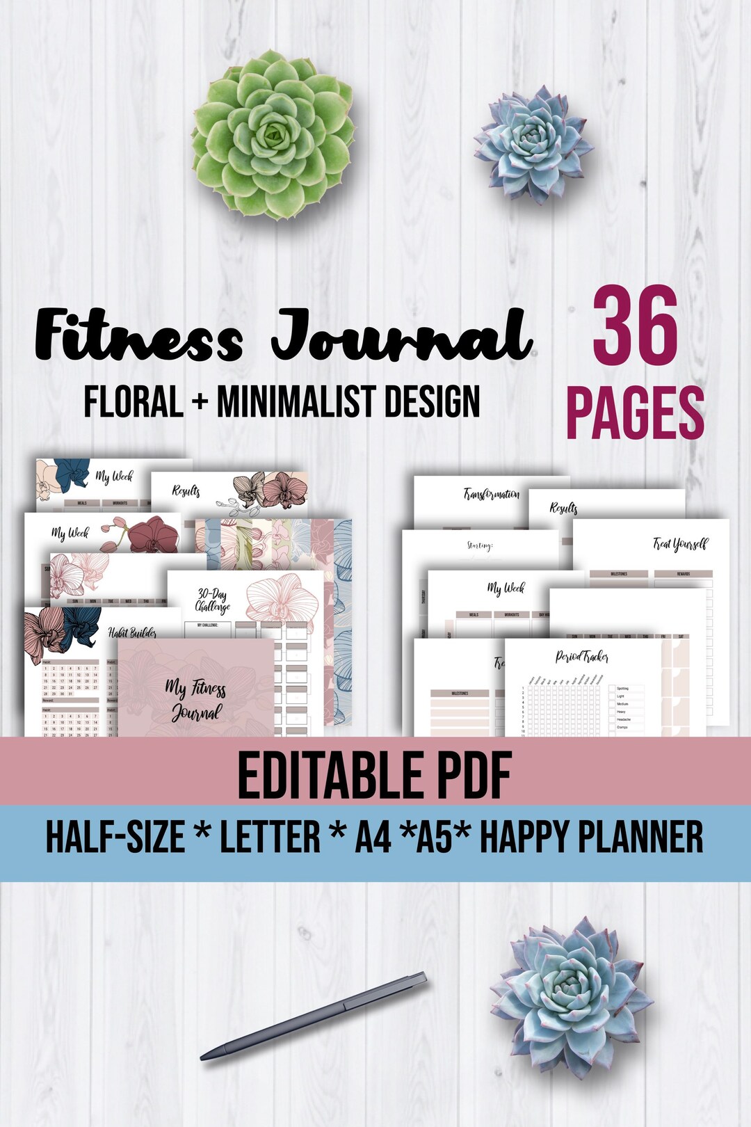 Printable Fitness Tracker | Printable Exercise Templates | Printable ...