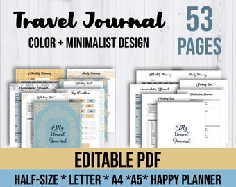 Printable Trip Journal | Printable Vacation Planner | Printable Travel Templates | Printable Traveler Journal | Printable Trip Planner