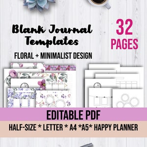 Printable Premade Journal Templates | Printable Cleaning Schedule | Printable Bullet Journal Inserts | Printable Planner Inserts