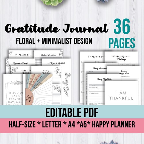 Printable Gratitude Log Affirmation Planner Printable - Etsy