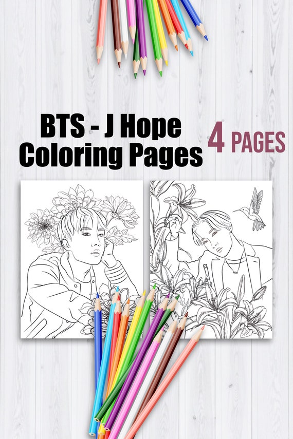 Download Printable J Hope Coloring Pages Printable Bts Coloring Book Etsy