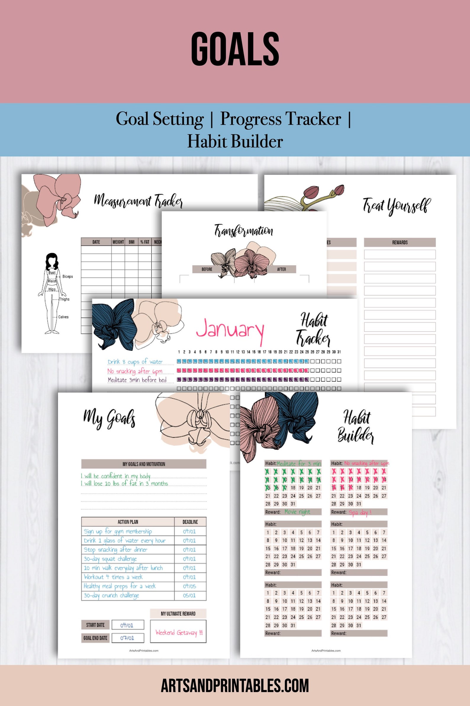 Printable Fitness Tracker Printable Exercise Templates - Etsy