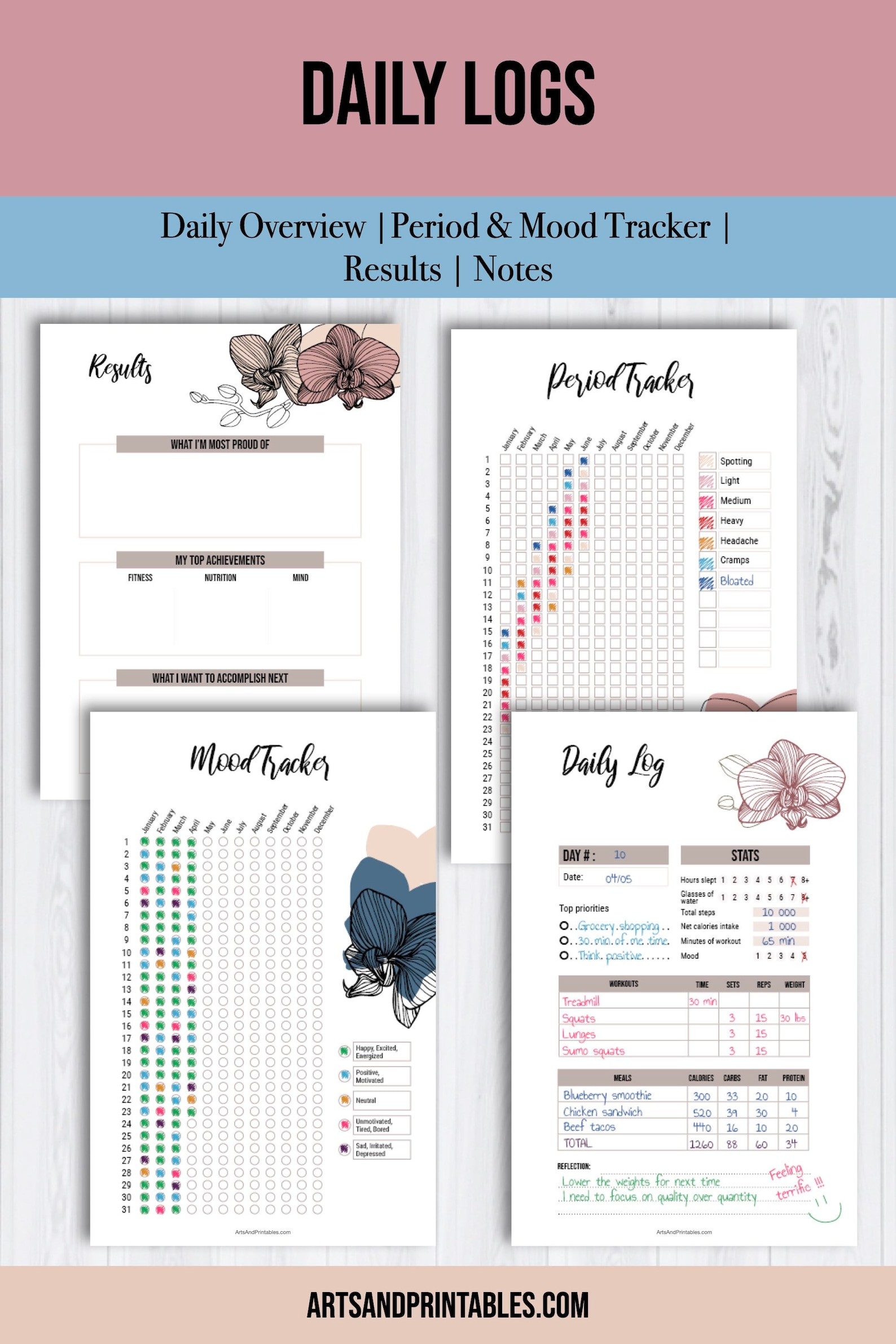 Printable Fitness Tracker Printable Exercise Templates - Etsy